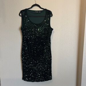 Green Sequin holiday dress